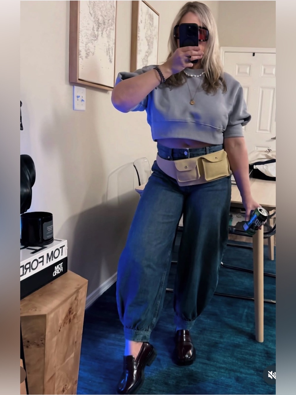 ZARA 100% LEATHER WAIST BELT BAG - Picture 2 of 15